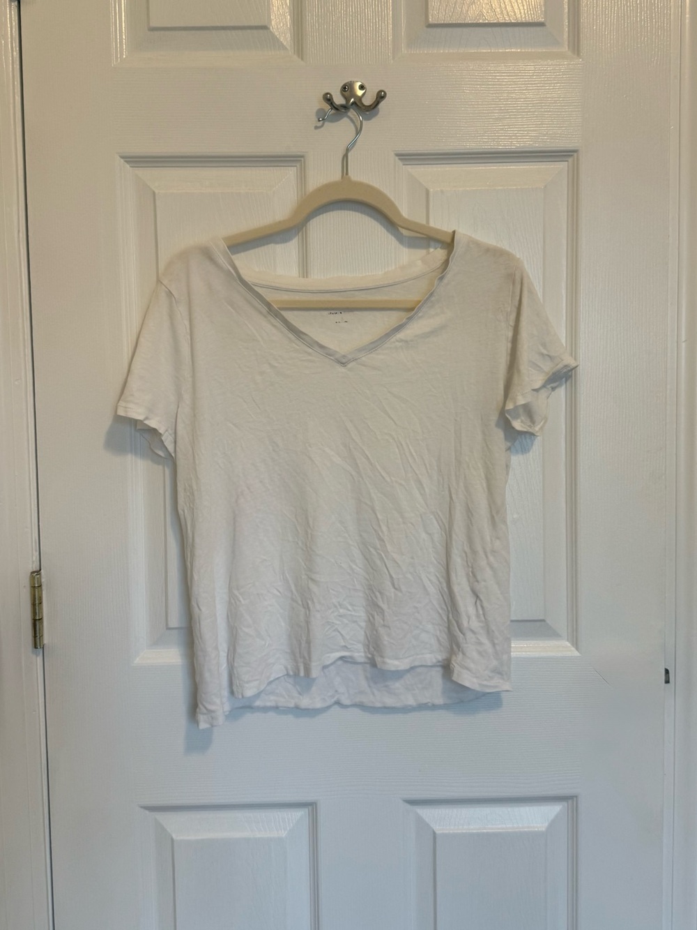 J.Crew White Women’v V-Neck T-Shirt - Size Small